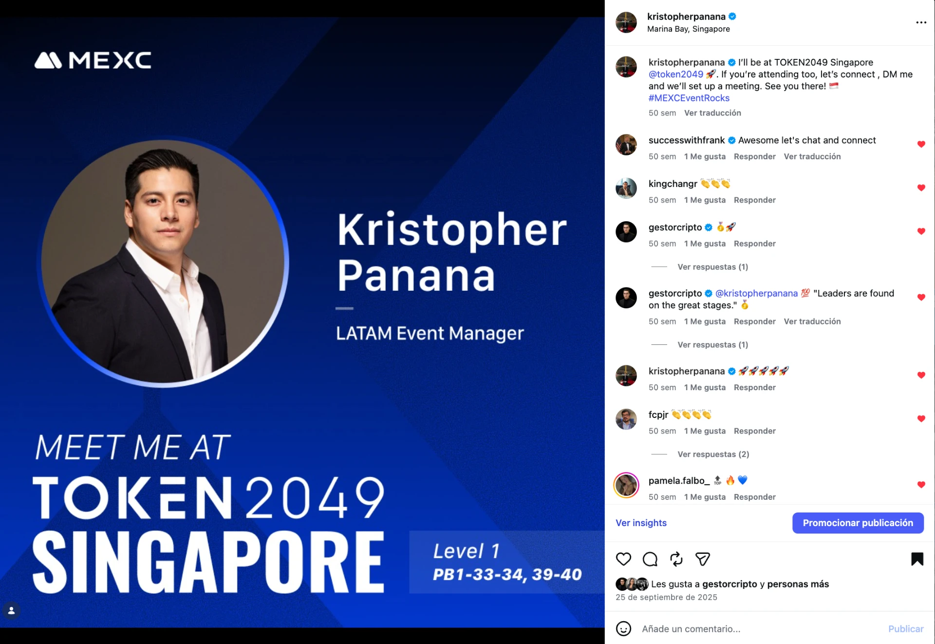 Representing MEXC as LATAM Event Manager at one of the most important crypto events in the world.