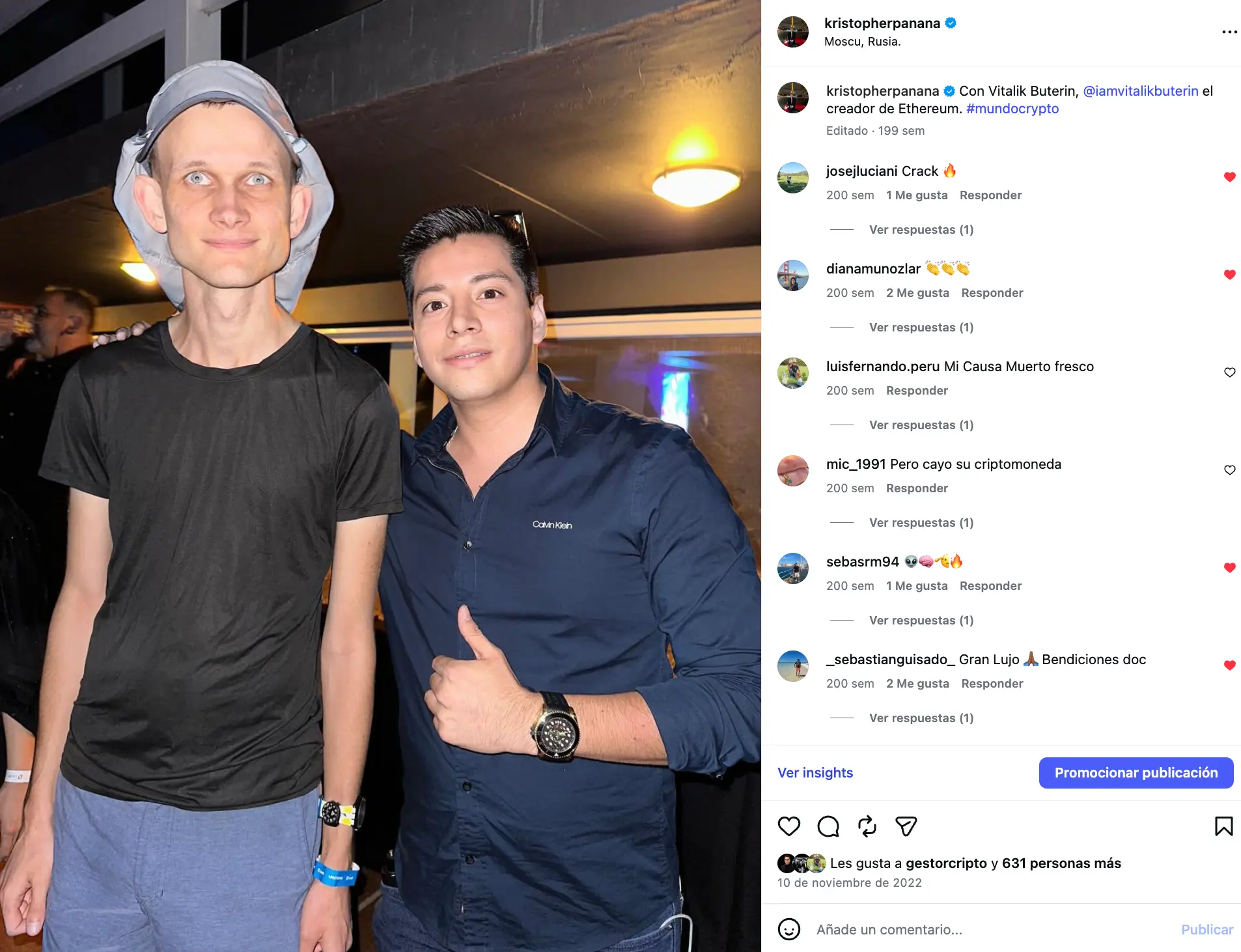 Meeting with Vitalik Buterin, creator of Ethereum, in Moscow.